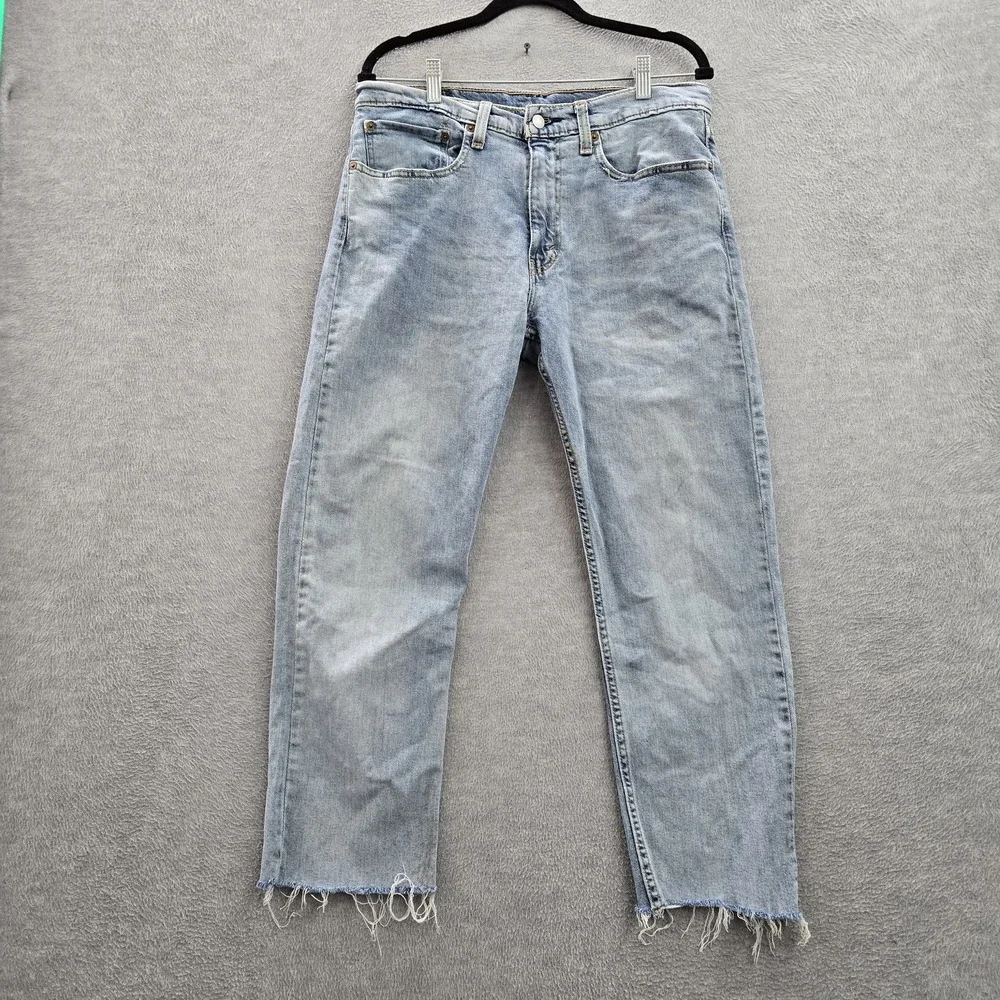 Levi's 502 Men Jeans 34X34 Light Blue Denim Relaxed Taper Fit 25